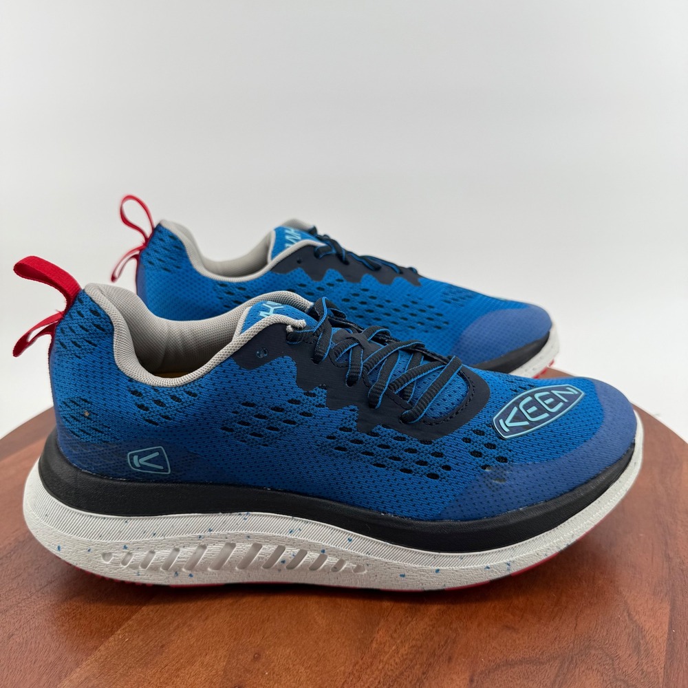 Keen WK400 Walking Fitness Shoes Austern Blue Red Carpet 1027473 Mens Size 8.5